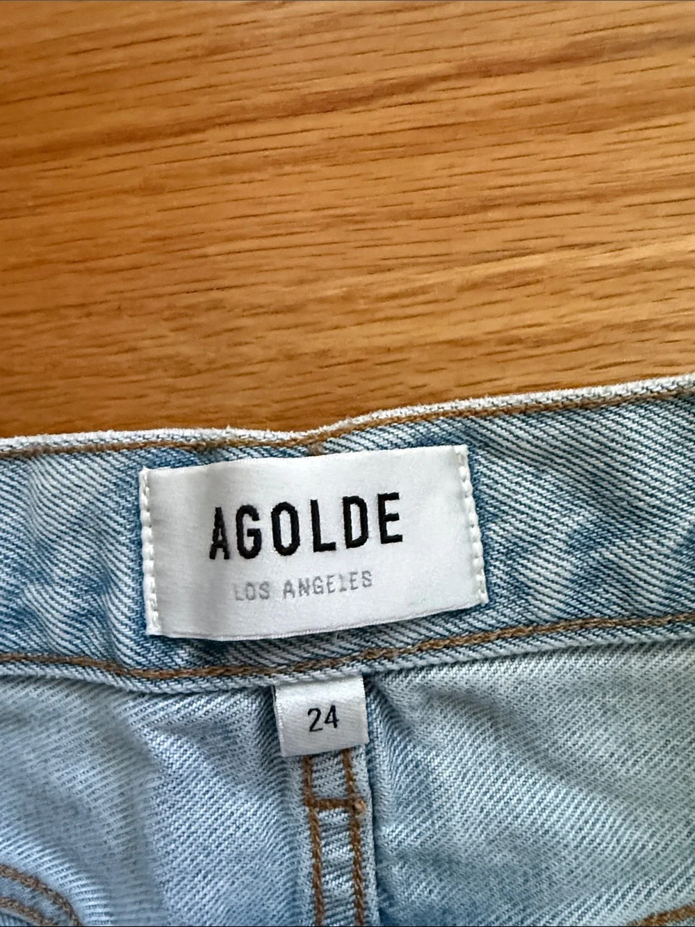 AGOLDE Parker  Long distressed Denim Shorts  24
